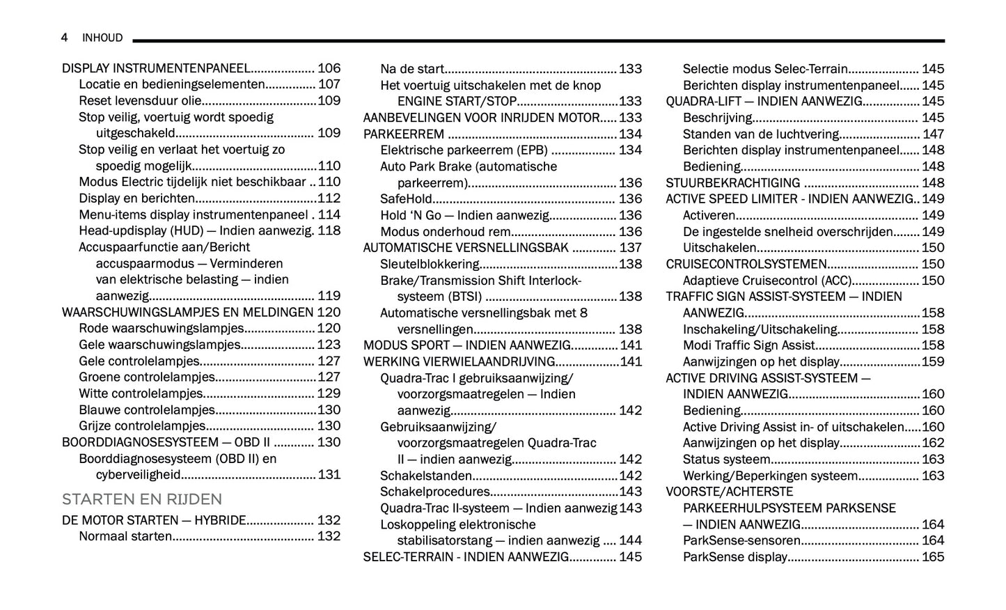 2024-2025 Jeep Grand Cherokee 4xe Owner's Manual | Dutch