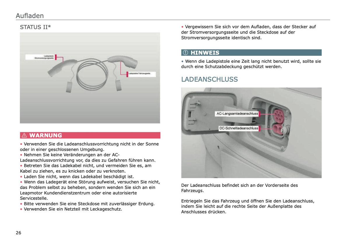 2025 Leapmotor T03 Owner's Manual | German