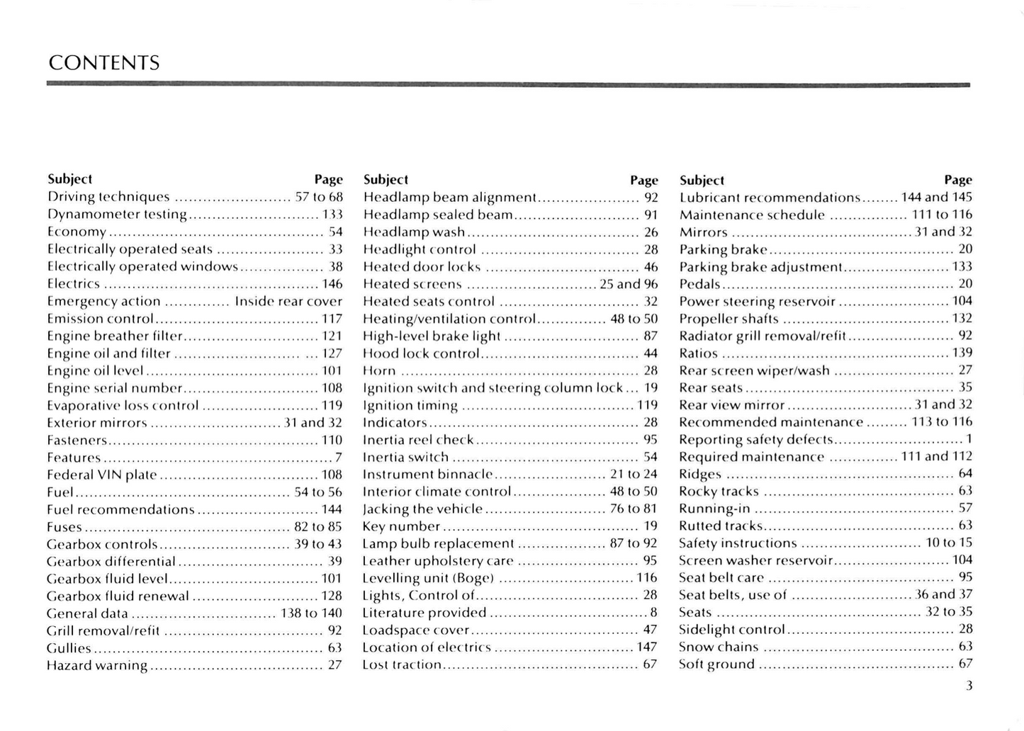 1993 Land Rover Range Rover Owner's Manual | English