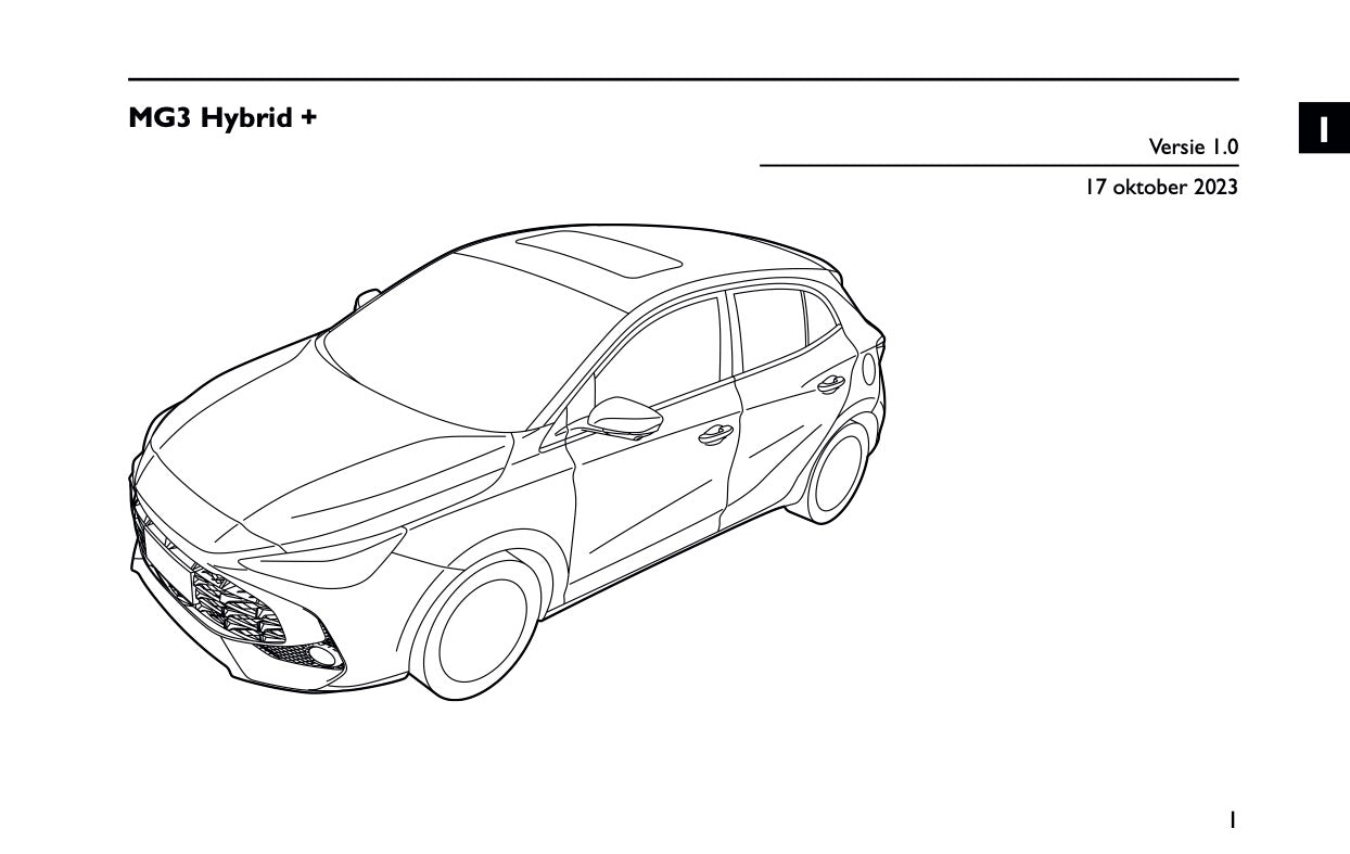2023-2025 MG MG3 Hybrid+ Owner's Manual | Dutch
