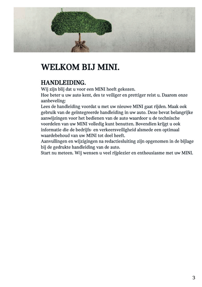 2021-2022 Mini Cabrio Owner's Manual | Dutch