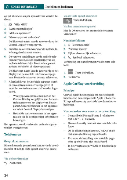 2022-2023 Mini Cabrio Owner's Manual | Dutch