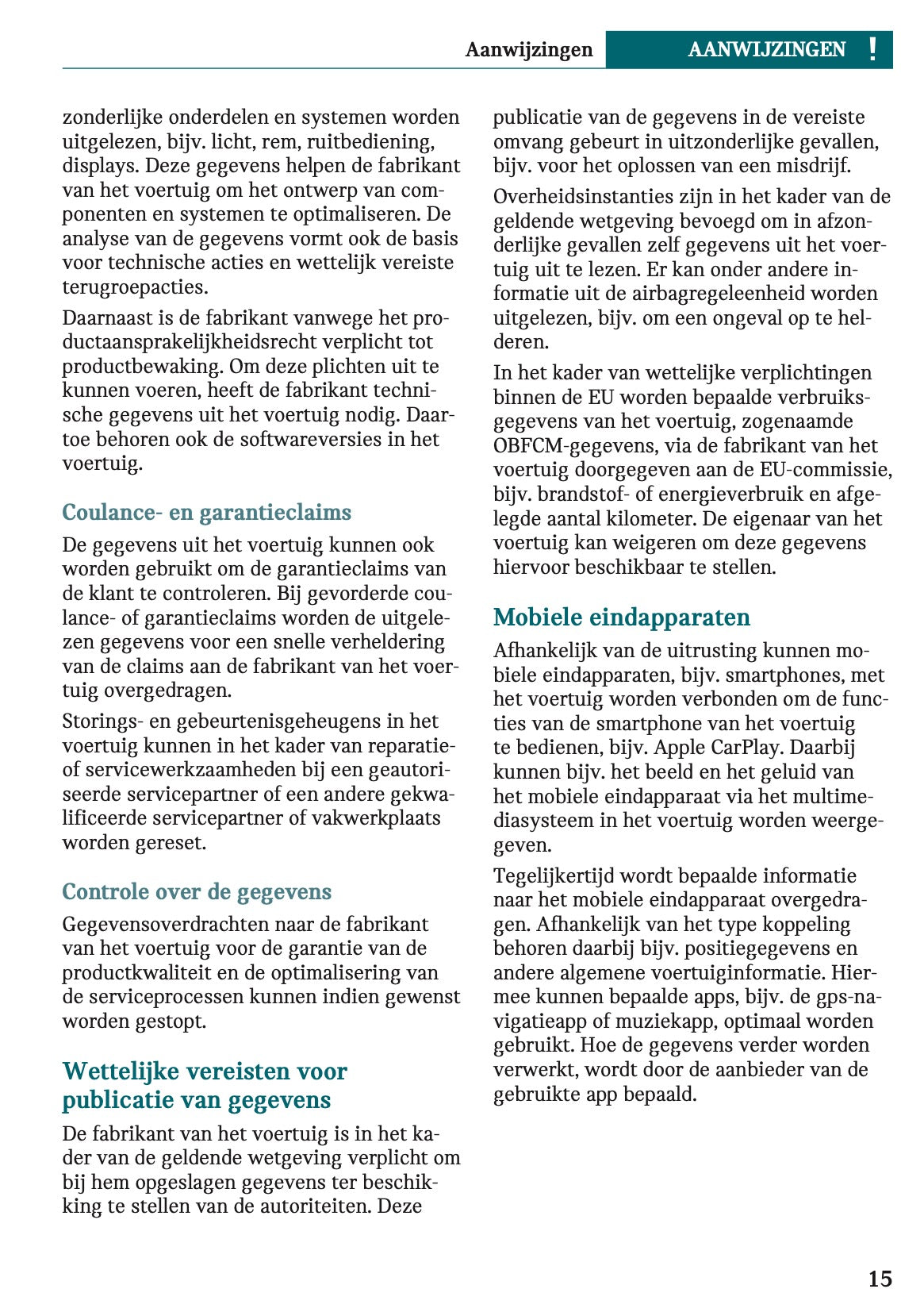 2023 Mini Cooper SE Owner's Manual | Dutch