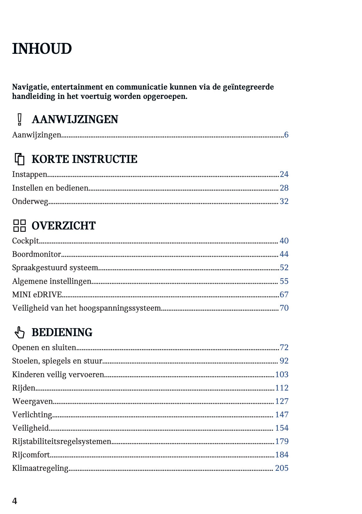 2023 Mini Cooper SE Owner's Manual | Dutch