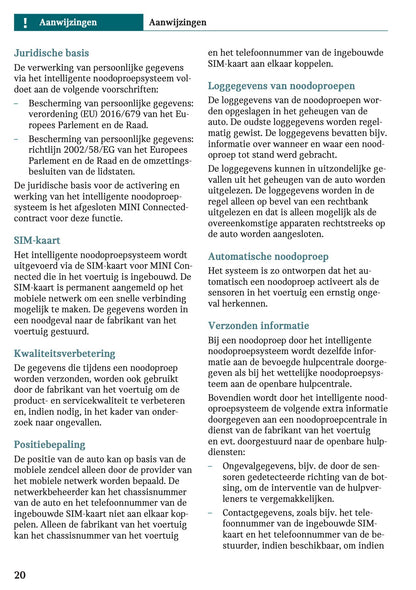 2025-2026 Mini Cooper Owner's Manual | Dutch