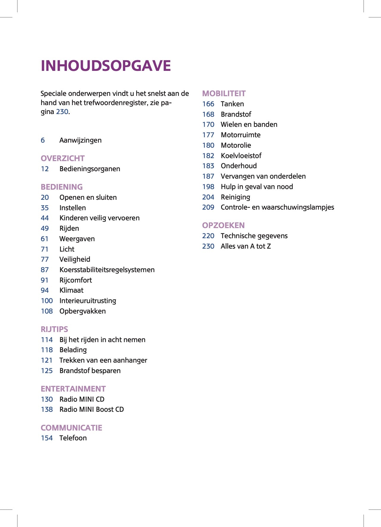 2015 Mini Countryman/Paceman Owner's Manual | Dutch