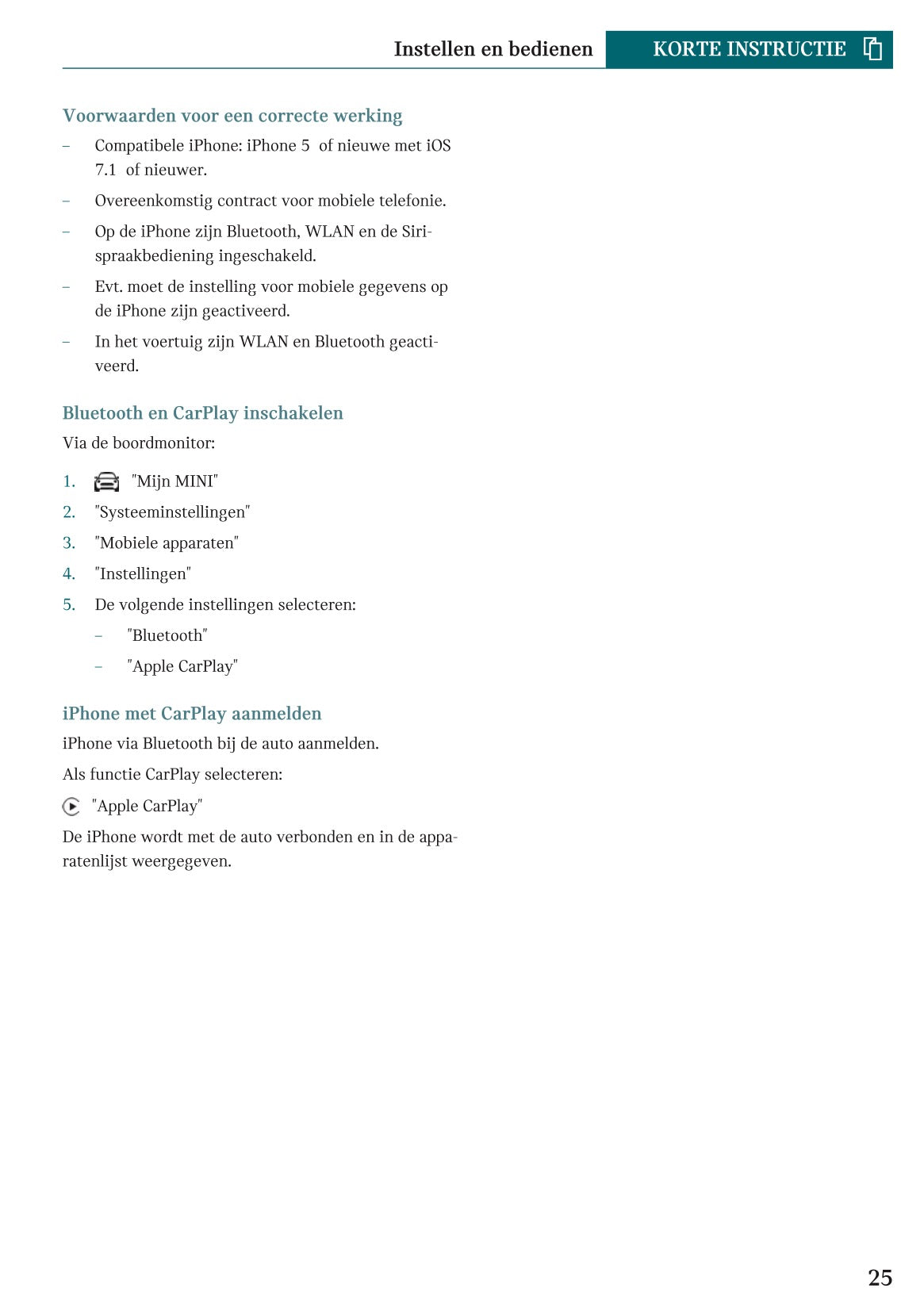 2022 Mini Countryman Owner's Manual | Dutch