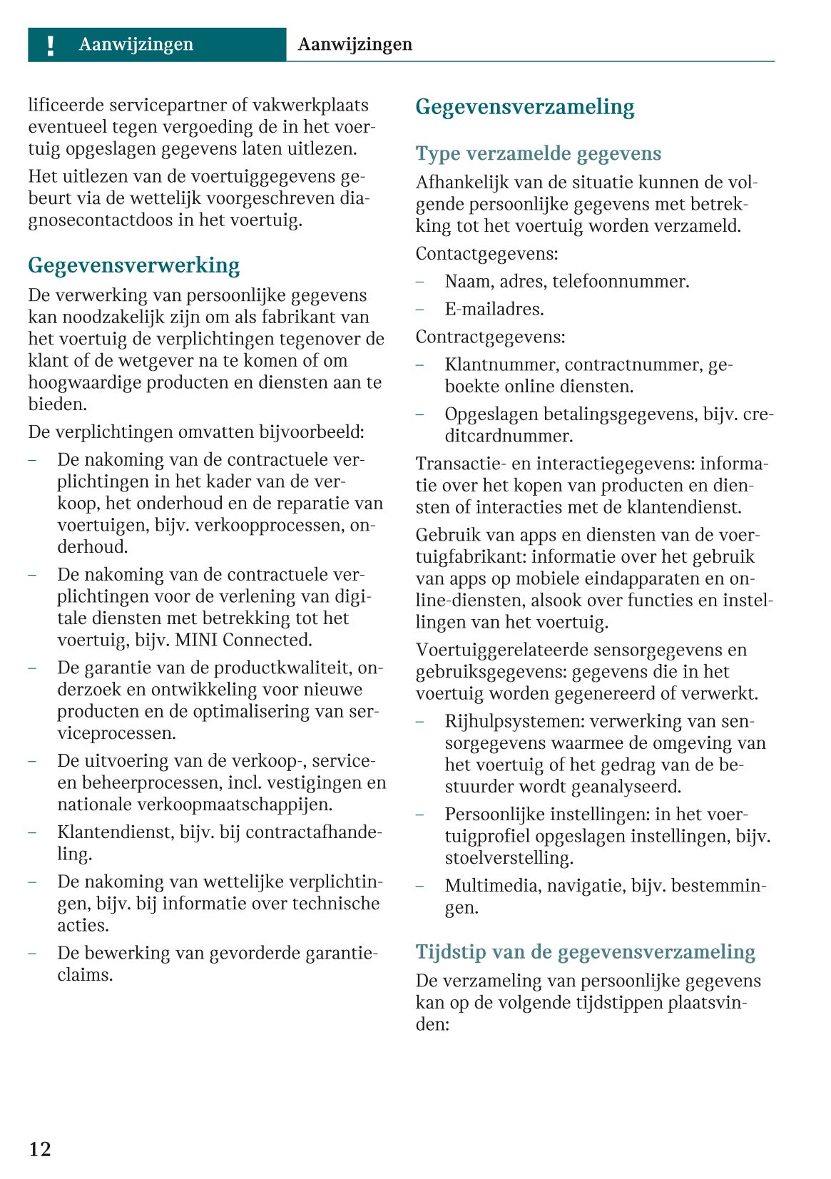 2025-2026 Mini Countryman Owner's Manual | Dutch