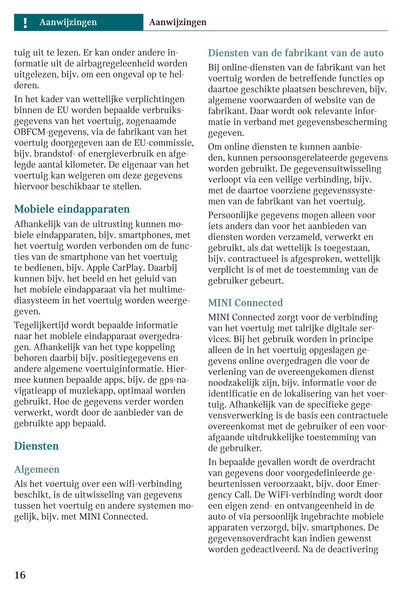 2025-2026 Mini Countryman Owner's Manual | Dutch