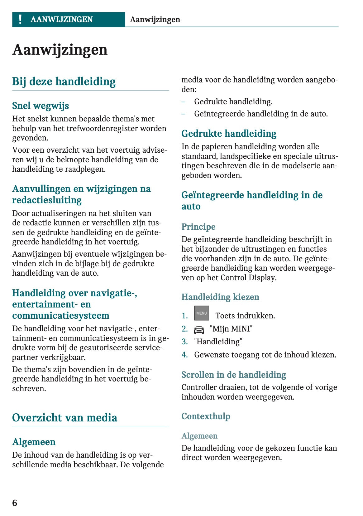 2023 Mini Mini Owner's Manual | Dutch