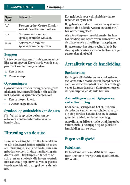 2023 Mini Mini Owner's Manual | Dutch