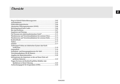 2025 Mitsubishi Outlander PHEV Owner's Manual | German