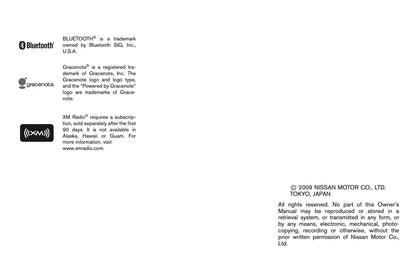 2009 Nissan 370Z Owner's Manual | English US