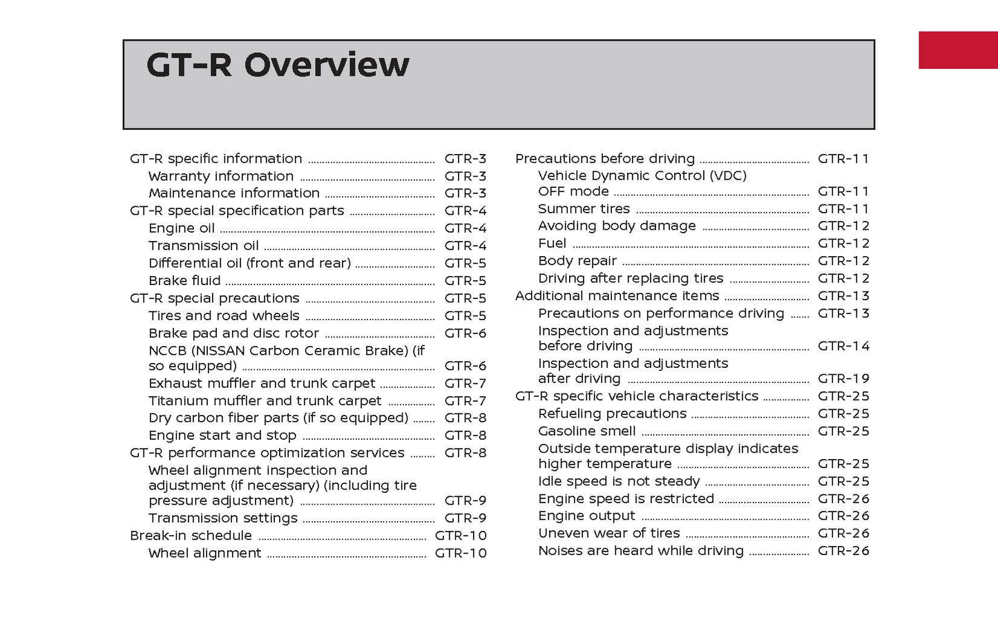 2024 Nissan GT-R Owner's Manual English
