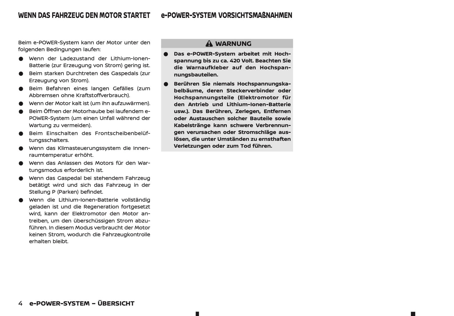2025-2026 Nissan Qashqai e-Power Owner's Manual | German