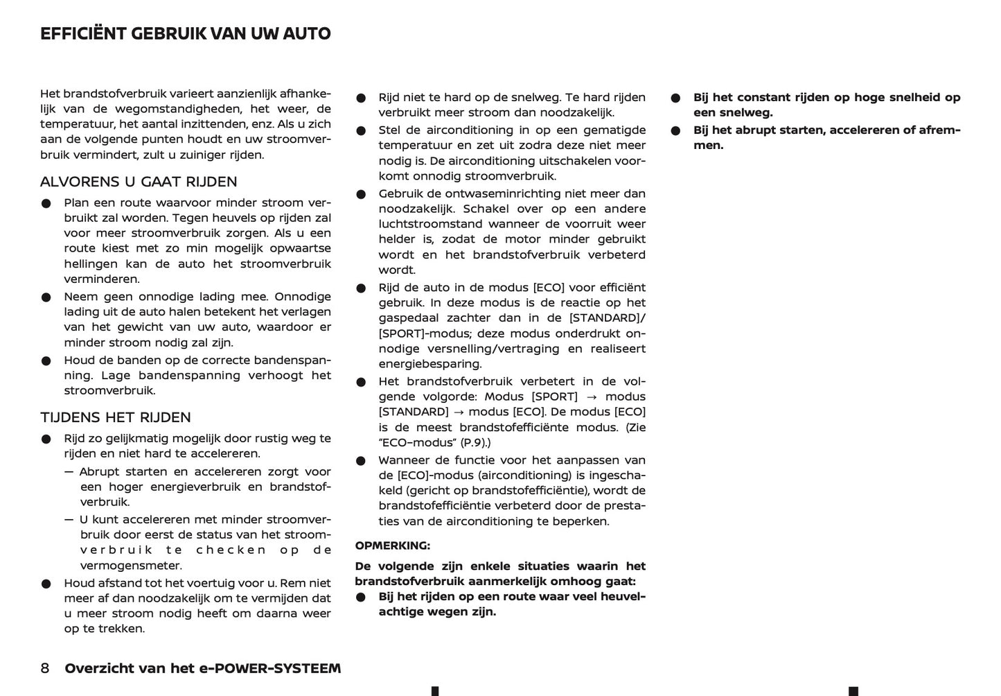 2026 Nissan Qashqai e-Power Owner's Manual | Dutch