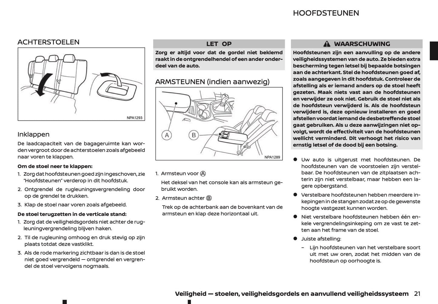 2020-2021 Nissan Qashqai Owner's Manual | Dutch