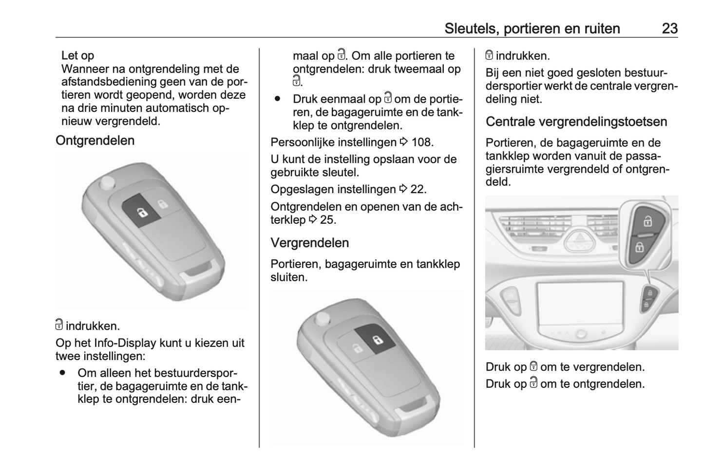 2015-2016 Opel Corsa Owner's Manual | Dutch