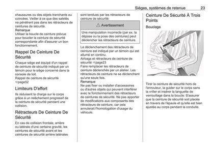 2025-2026 Opel Frontera Owner's Manual | French