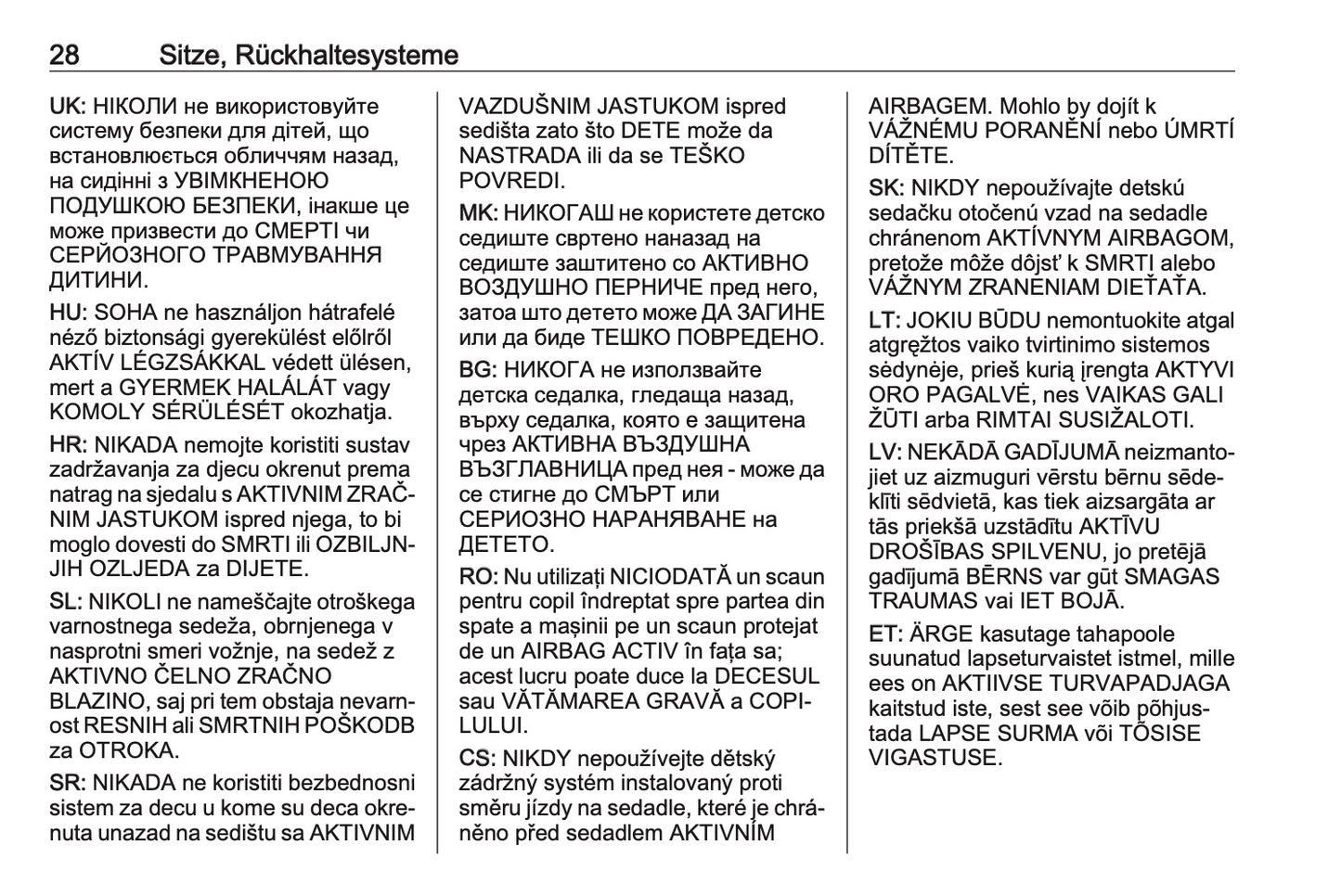 2023-2024 Opel Movano Owner's Manual | German