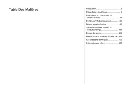 2026 Opel Movano Owner's Manual | French