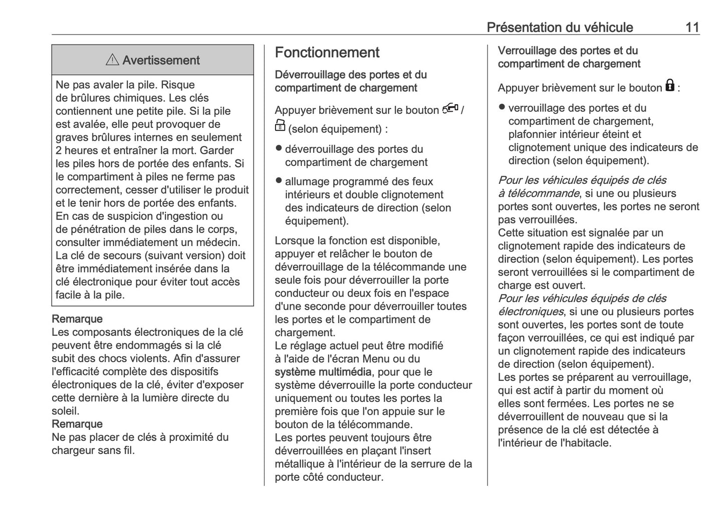 2026 Opel Movano Owner's Manual | French