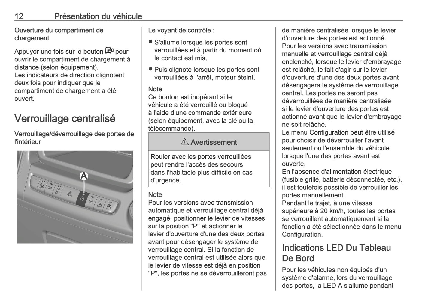 2026 Opel Movano Owner's Manual | French