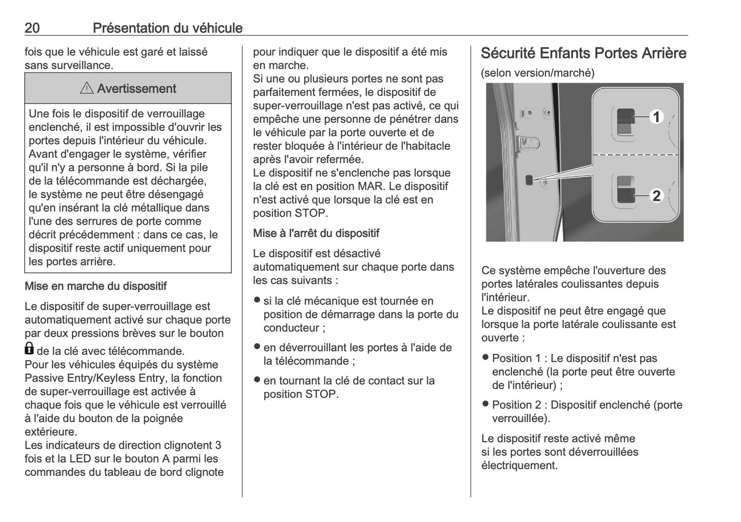 2026 Opel Movano Owner's Manual | French