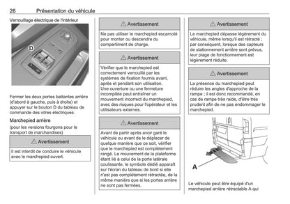 2026 Opel Movano Owner's Manual | French