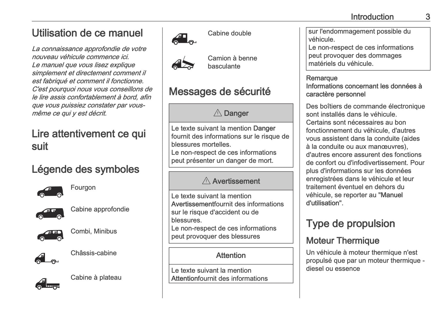 2026 Opel Movano Owner's Manual | French