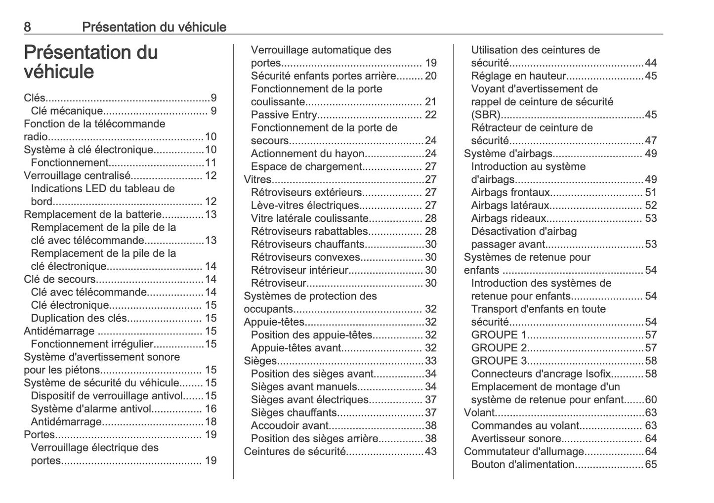 2026 Opel Movano Owner's Manual | French