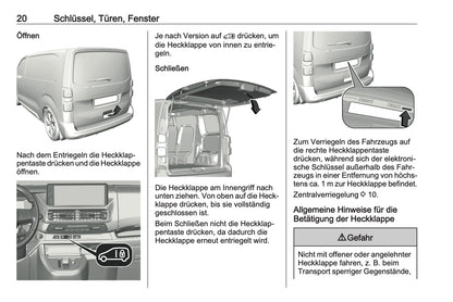 2023-2024 Opel Vivaro Owner's Manual | German