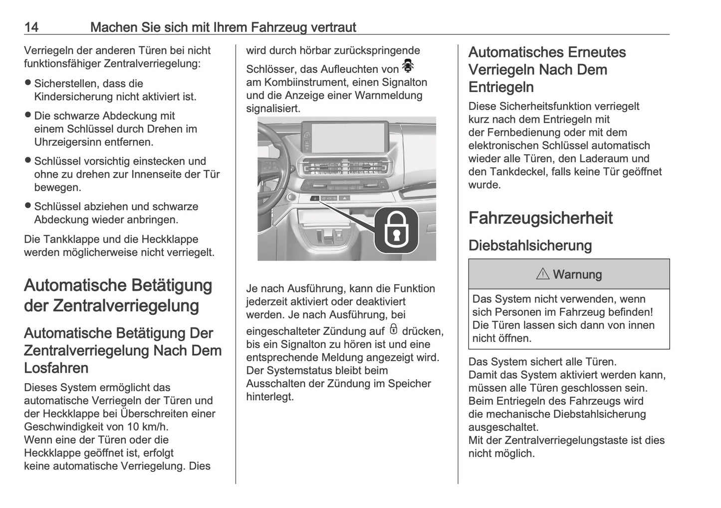 2025-2026 Opel Vivaro Owner's Manual | German