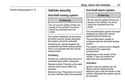 2024-2025 Opel Vivaro Owner's Manual | English