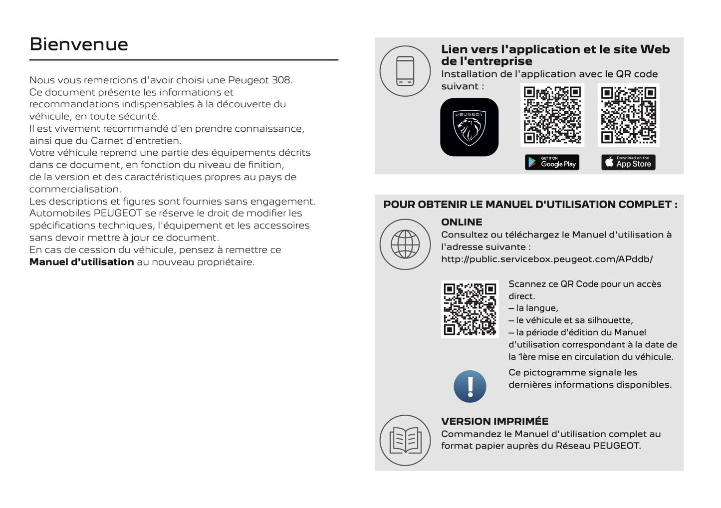 2025-2026 Peugeot 308 Owner's Manual | French