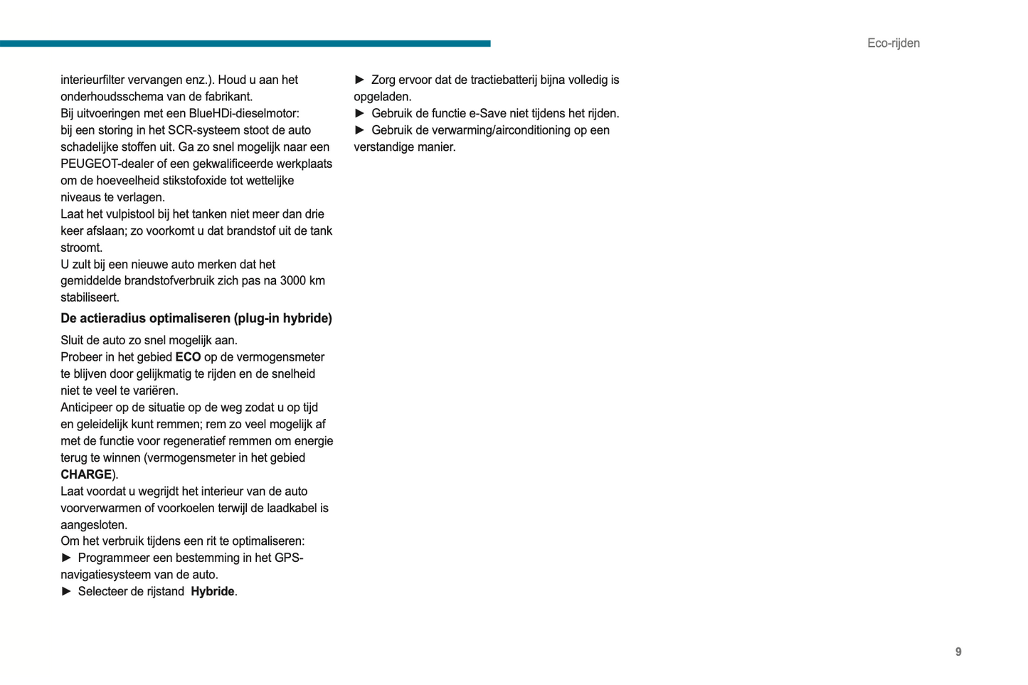 2022-2023 Peugeot 308/308 SW Owner's Manual | Dutch