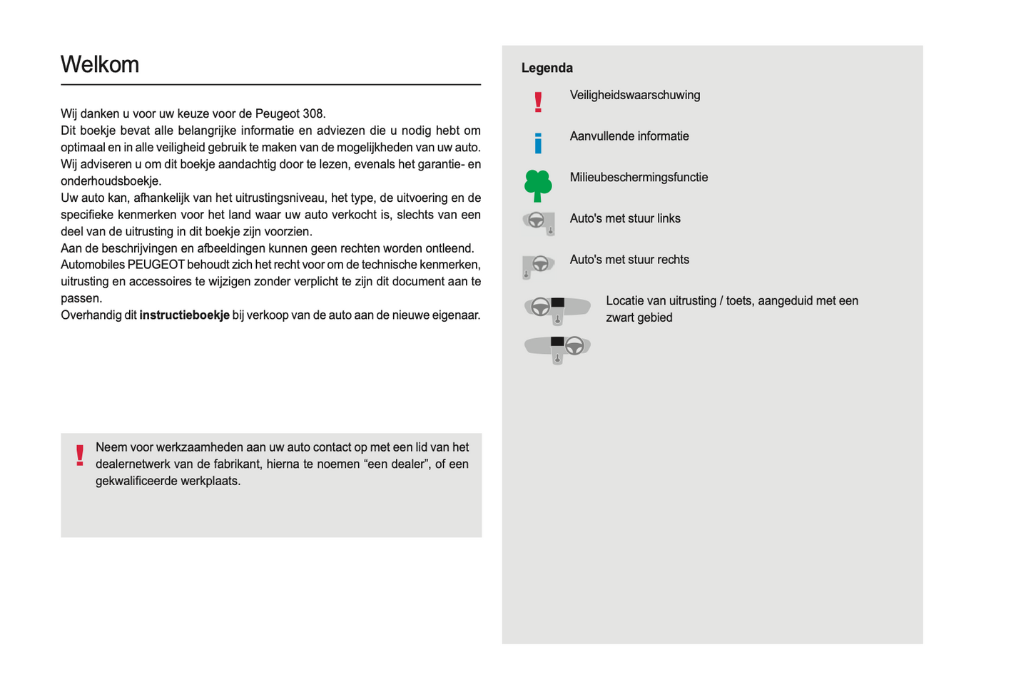 2022-2023 Peugeot 308/308 SW Owner's Manual | Dutch