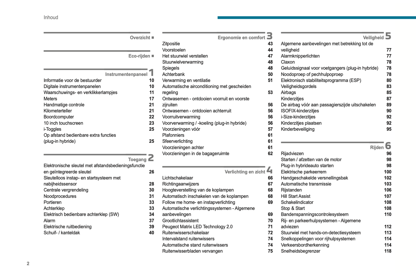 2022-2023 Peugeot 308/308 SW Owner's Manual | Dutch