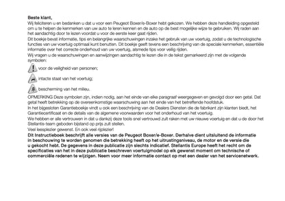 2025 Peugeot Boxer Owner's Manual | Dutch