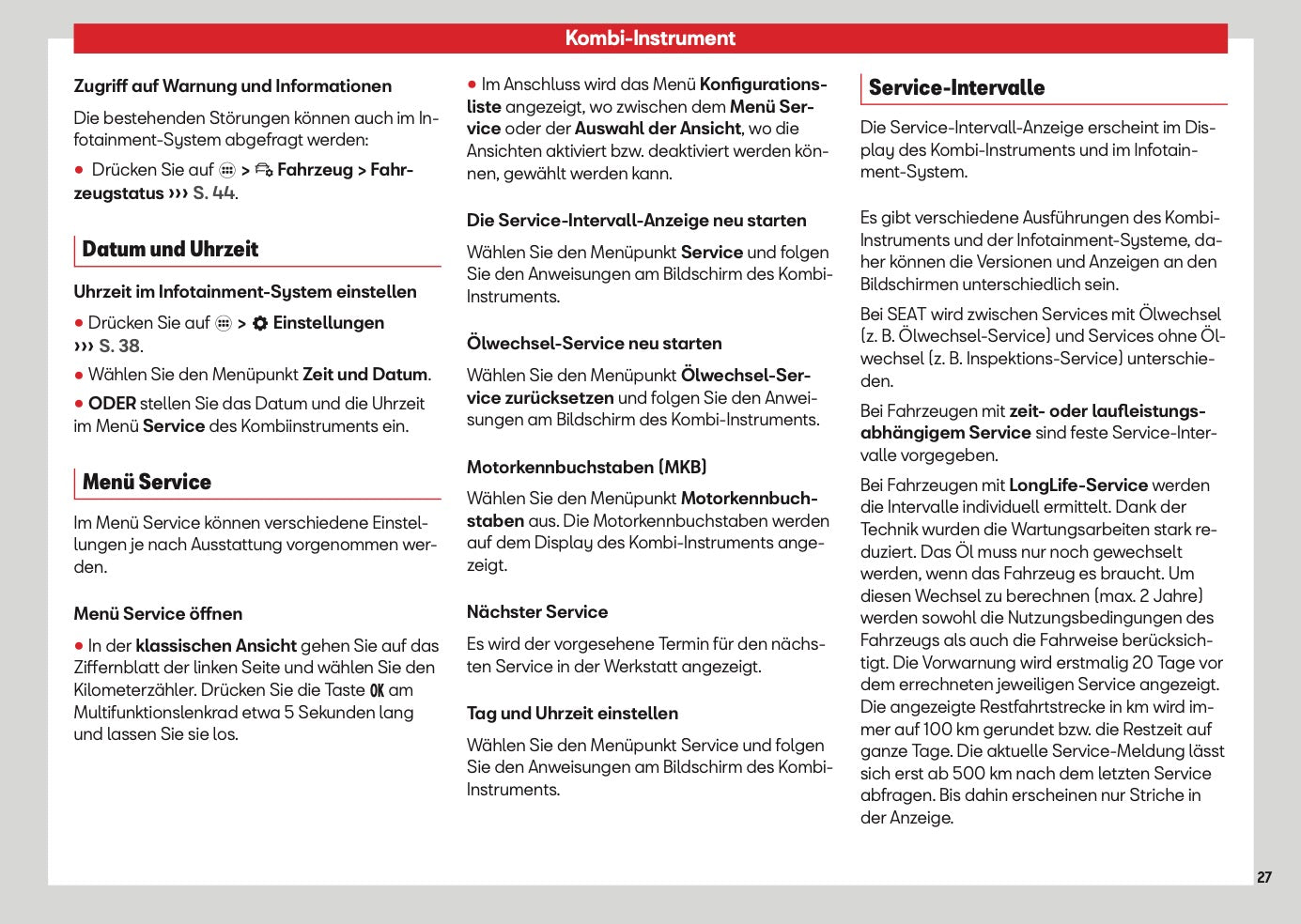 2026 Seat Leon/Leon Sportstourer Owner's Manual | German