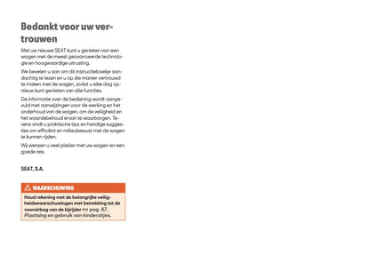 2025 Seat Leon/Leon Sportstourer Owner's Manual | Dutch