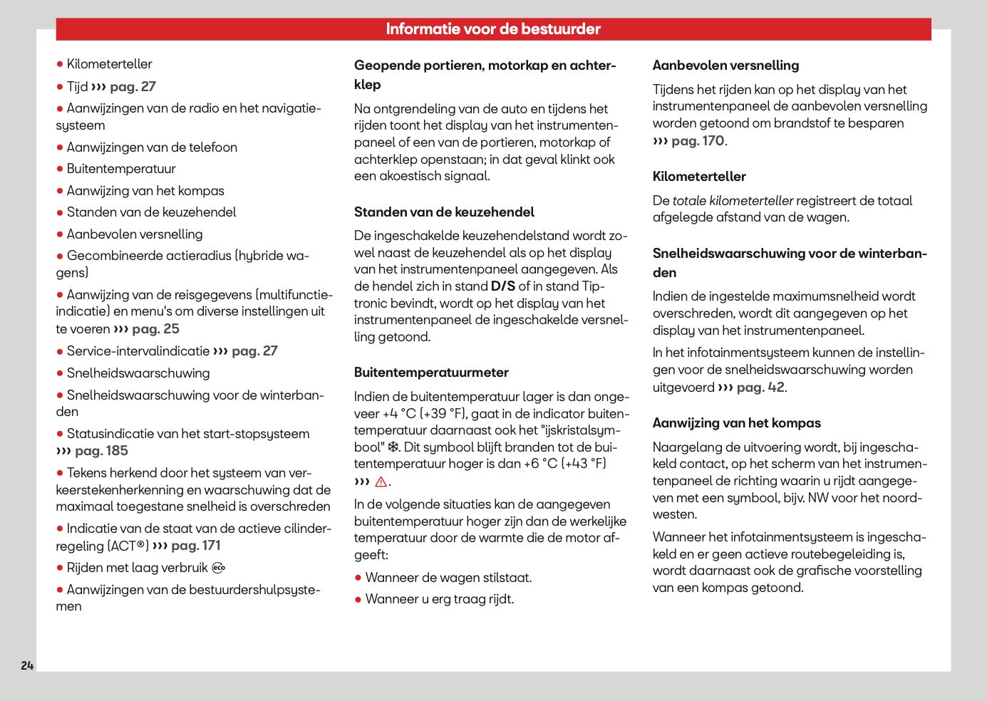 2026 Seat Leon/Leon Sportstourer Owner's Manual | Dutch