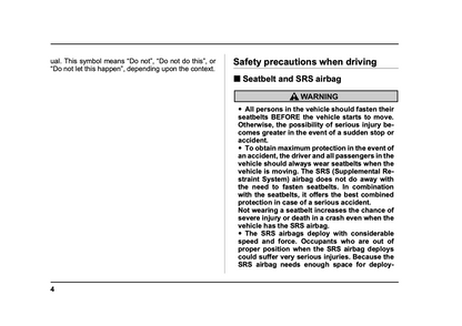 2005 Subaru Baja Owner's Manual | English