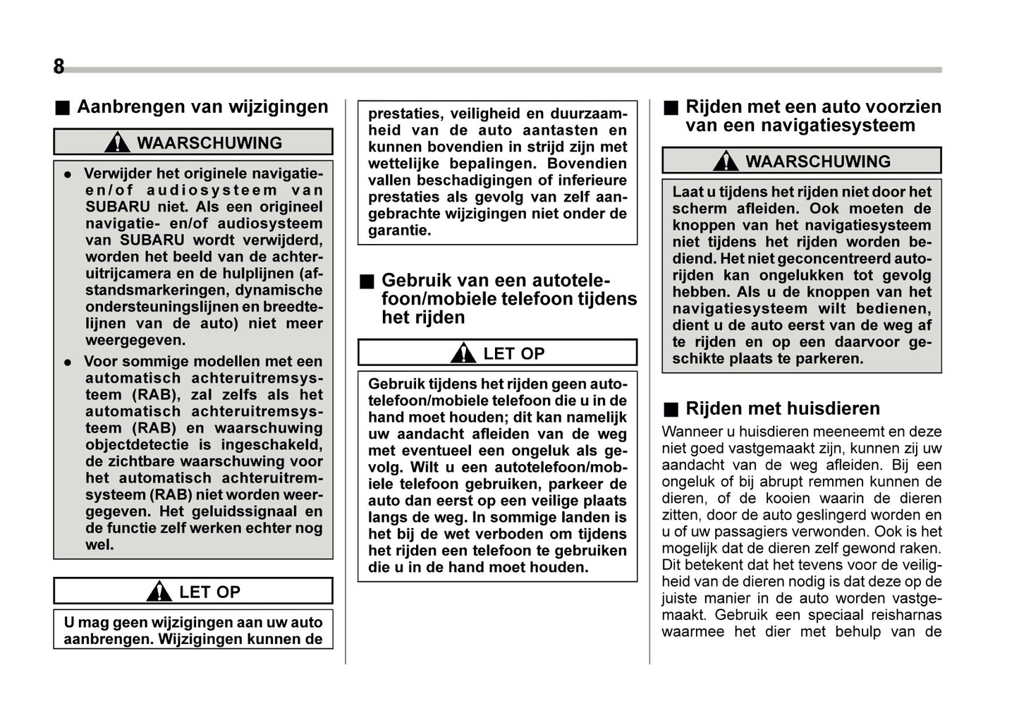 2024 Subaru XV e-BOXER Owner's Manual | Dutch
