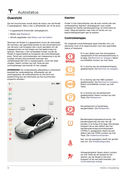 2023-2024 Tesla Model 3 Owner's Manual | Dutch