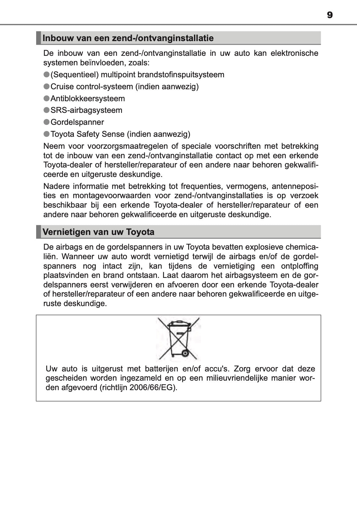 2016-2017 Toyota Auris Hybrid Touring Sports Owner's Manual | Dutch