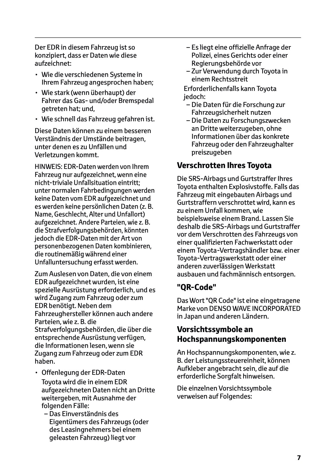 2025-2026 Toyota Aygo X Owner's Manual | German