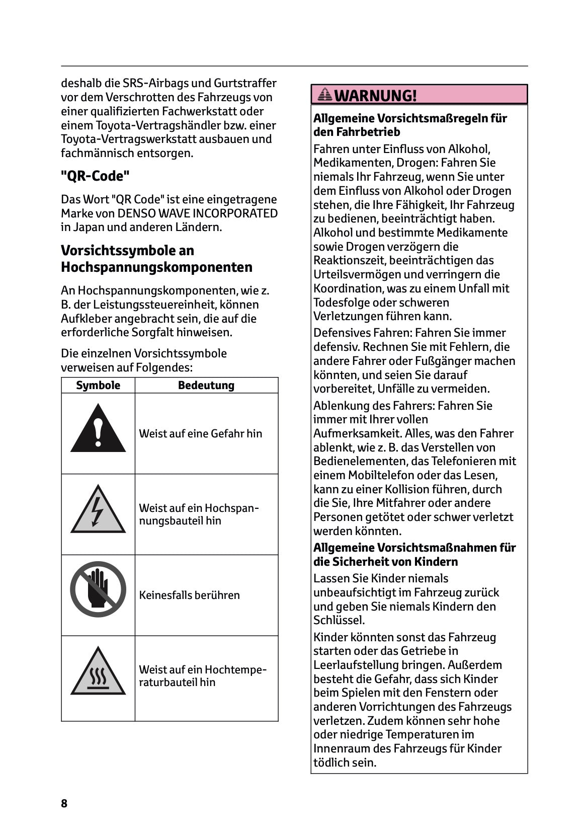 2025 Toyota bZ4X Owner's Manual | German
