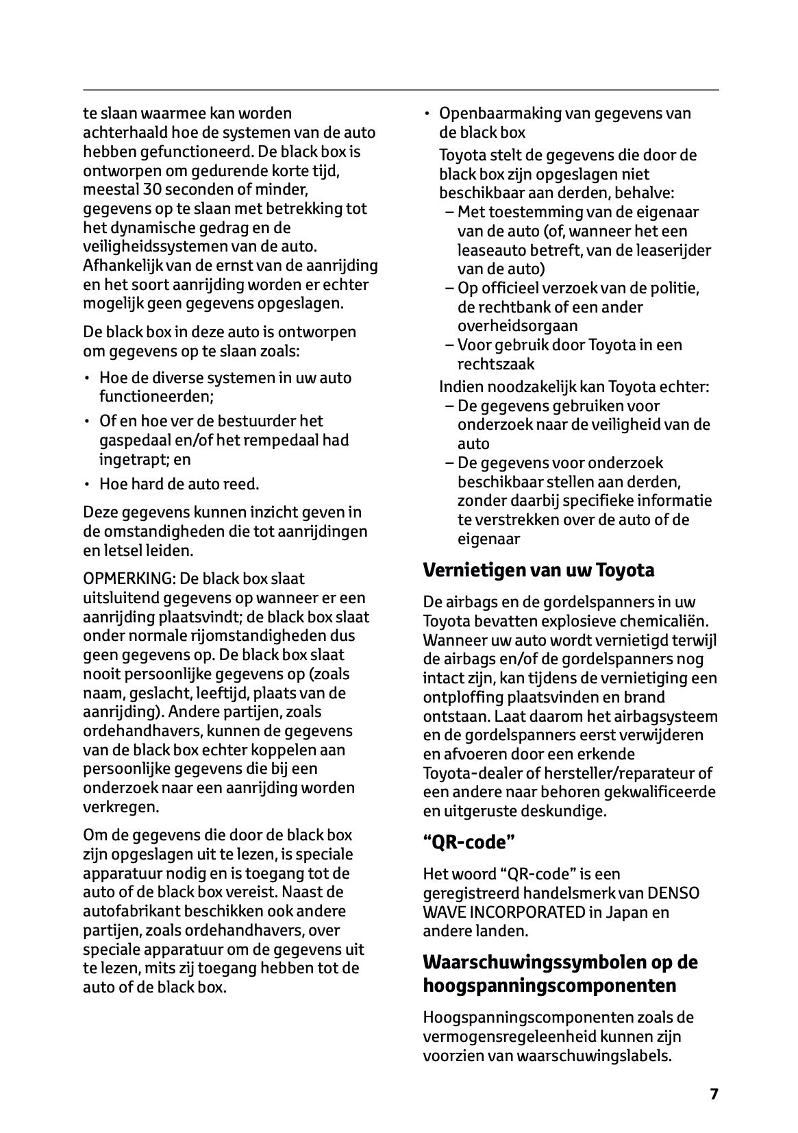 2026 Toyota C-HR Hybrid Owner's Manual | Dutch
