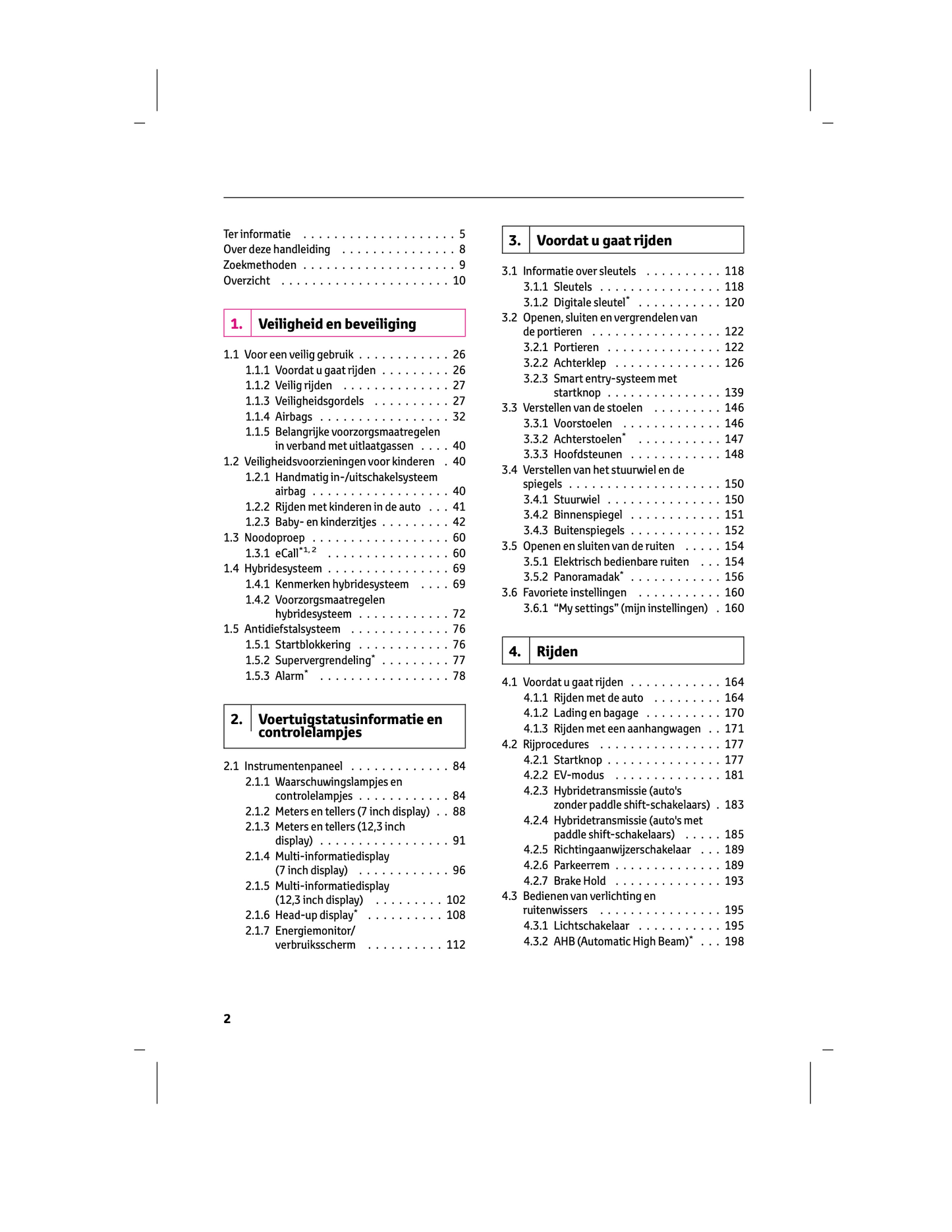 2024 Toyota Corolla Touring Sports Hybrid/Corolla Hatchback Hybrid Owner's Manual | Dutch